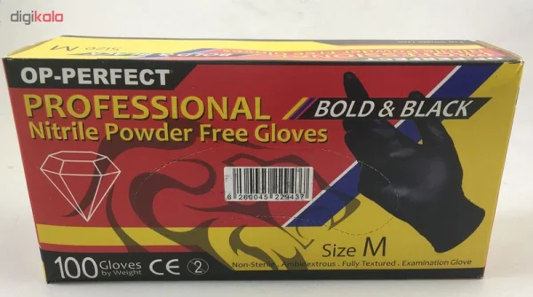 دستکش نیتریل مشکی اپی پرفکت بلد اند بلک bold and black